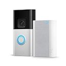Descubre el Ring Battery Video Doorbell Plus + Chime de Amazon | Videotimbre inalámbrico con vídeo de cuerpo entero, HD 1536p, visión nocturna en color y 30 días gratis de Ring Protect