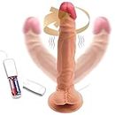 RE6J-Relaxing Game with Realistic Classic Tool Sexy Toy Perfect for Men, Women, and Couples 9.5 Inches with Hands-Free Suction Cup Classic Design