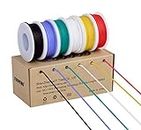 TUOFENG 18AWG Electrical Wire, Hook up Wire Kit 0.82mm² Flexible Silicone Wire(6 Different Colored 4 Meter spools) 600V Stranded Wire High Temperature Resistance