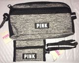 NWT Victoria's Secret Pink Lanyard + Pencil Case Set Gray Color