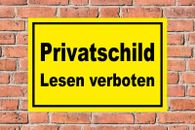 Schild Privatschild Lesen verboten - Tür Spruch lustig witzig Spass Fun Humor