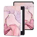MOKASE Case for 6.8" Kindle Paperwhite (11th Generation 2021), PU Leather Magnetic Cover with Smart Wake/Sleep for 6.8" Kindle Paperwhite & Signature Edition & Kids E-Reader 2021, Pink Marble