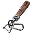 fit Ford Keyring, Leather Keychain Replacement fit Ford Fusion F150 F250 F350 F450 F550 Edge Explorer Mustang F151, with Car Logo Key Chains fit Ford Accessories, Brown