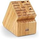 Cooks Standard Bamboo Knife Block Holder without Knives, 25 Slot X-Large Universal Countertop Butcher Block Kitchen Knife Stand for Easy Kitchen Storage