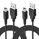 Coomoors DSi Charger,1.2M/4FT 3DS 2DS Lite Charger Cable Power USB Charging Cord for Compatible with Nintendo New 3DS/3DS XL/2DS/2DS XL/DSi XL Lite Black Wall Charger and Car Charger(2 Pack)