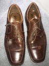 ECCO Brown Leather Oxford Men’s Size 10-10.5 EU 44 Square Toe Dress Shoe Lace Up