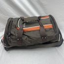 22” Stetson Drop Bottom Duffle Rolling Carry On Bag Travel Brown Nylon Luggage