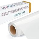 Lya Vinyl 15FT Heat Transfer Vinyl, White Iron on Vinyl Roll for Cricut, Silhouette Cameo, White HTV Vinyl for DIY Fabric, Clothes, Bags, and Other Textiles