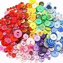 HASTHIP® 300Pcs+ Buttons for Clothes Replacement Resin Buttons for Crafts Sewing, Mixed Color & Sizes Shirt Button for DIY Crafting Painting Handmade Ornament Kids Activitiy