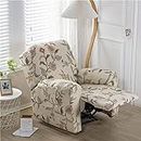 Highdi Recliner Chair Covers with Pockets for Electric Chair, 4 Pieces Floral Stretch Recliner Sofa Slipcovers Non Slip Reclining Sofa Cover Furniture Protector(Beige Classic)