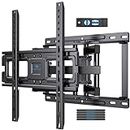 PERLESMITH TV Wall Mount Full Motion for 32-65 Inch Flat Curved Screen TVs, TV Mount with Swivel Tilt Extension Dual Articulating Bracket Arms Support TV up to 99 lbs Max VESA 400x400, 16” Wood Studs