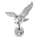 Auto Emblem, Adler Statue Kotflügel Ornament Kühlerfiguren für Autos Eagle Kopf Motorhaube, 3D Logo Auto Abzeichen für Motorrad Geländefahrzeug Silber