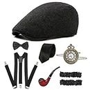 CHUANGLI 1920S Mens Great Gatsby Accessories Set Roaring 20s 30s Retro Gangster Costume