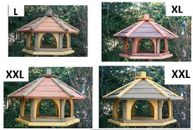 Birdhouse in legno KL, naturale pollame, villa in legno, trottolo per mangime, stazione per volatili  