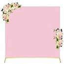 Peryiter 6.6 ft x 6.6 ft Arch Backdrop Stand Cover Square Wedding Arch Cover Spandex Fitted Arch Backdrop Cover for Wall Arbors Anniversary Bridal Shower Birthday Party Decoration (Pink)
