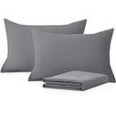 Moonlight Bedding Pillow Cases 2 Pack – Grey Pillowcases Envelope Closure Super Soft Brushed Microfiber Standard House Wife Pillow Covers, (50 X 75 CM)