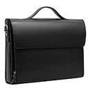 Leathario Leather Briefcase for Men 14 Inch Laptop Bag Genuine Leather Shoulder Messenger Business Work Office Bag