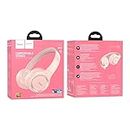 Hoco Bluetooth Headphones W41 - Deep Bass, Sweatproof, 12H Playtime | Wireless Headset With Mic (Pink) - Over Ear