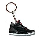 Dapper Accessories Jordan Sneaker 2D Rubber Keyring/Keychain (3 Black Cement)
