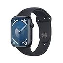 Apple Watch Series 9 [GPS 45mm] Smartwatch with Midnight Aluminum Case with Midnight Sport Band M/L. Fitness Tracker, Blood Oxygen & ECG Apps, Always-On Retina Display, Water Resistant