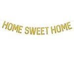 SVM CRAFT® Home Sweet Home Gold Glitter Hanging Sign Banner- Welcome Home Banner, Home from War Banner, Military Welcome Home Banner, Welcome Home Sign