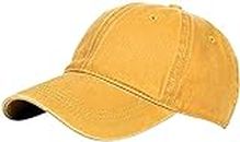 Glamorstar Classic Unisex Baseball Cap Adjustable Washed Dyed Cotton Ball Hat, Yellow, One Size