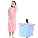 FURN ASPIRE Women's Bathrobe Soft Velvet Cloth, Wearable Wrap Towel Bathrobe Rapid Drying Towel Bath Skirt
