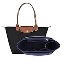 D.DUO Organizer per borse, accessori per borse, organizer Longchamp con manico lungo (L(manico lungo), Blu Scuro)