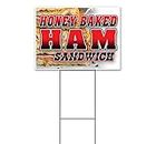 Honey Baked Ham Sandwich (18" x 24") Yard Sign, Quantity Discounts, Multi-Packs, Includes Metal Step Stake, Bandit, New, Advertising, USA