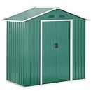 Outsunny 6' x 4' Metal Garden Shed, Large Outdoor Storage Shed Building with Double Sliding Doors and 4 Vents, Green
