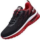 JARLIF Men's Air Running Tennis Shoes Fashion Sneakers Comfortable Walking Sports Gym Non Slip Shoes (Size 7.5, Red)