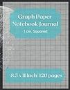Graph Paper Journal Notebook: PRESENT For SchooL Composition, Graph ,Squared Paper, Coordinate , Grid, Sums ... 1 cm. Squared (8.5 x 11 Inch) 120 pages Blank Quad Ruled (Math Diary Kid Worksheet)