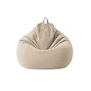 Kisbeibi Bean Bag Chair Cover Only Without Filling - Stuffed Animal Storage&Memory Foam - Washable Soft Linen, Lazy Sofa Sack Bean Bag for Adults,Kids,Teens(Khaki,Size:80x90cm)