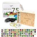 Grow Your Own Seed Box by Garden Pack - 75 Varieties of Flower, Herb, Vegetable Seeds - Gardening Gifts for Women and Men
