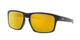 Oakley Men's Oo9262 Sliver Rectangular Sunglasses, Polished Black/24k Iridium, 57 mm