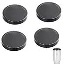 4PCS Flat Lids, Replacement Parts For Magic Bullet Blender, Compatible with Magic Bullet Cups 250W，Black Plastic Lid with 8oz Cup