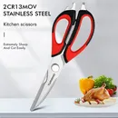 TURWHO Multifunctional Kitchen Tools Plastic Handle Stainless Steel Chicken Bone Cutting Scissors