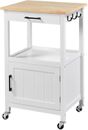 Cart with Open Shelf and Storage Cabinet for Dining Room, 22x18x35 Inches