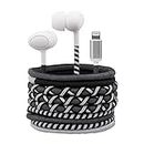 URIZONS Nylon Wraps Braided Lighting Headphones for iPhone - Kids Earbuds with Mic in-Ear Earphones Tangle-Free Cord Wrapped for iPhone 7, 8,11,12,13,14 XR MAX