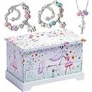 Ballerina Unicorn Jewellery Box for Girls & Little Girls Jewellery Box - Kids Jewellery and Girls Music Box - Musical Girls Jewellery Box Organiser