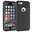 for iPhone 6 Plus/6S Plus Case Built in Screen Protector Heavy Duty 3 Layer Full Body Shockproof Dust-Proof Drop-Proof Durable Phone Cover for iPhone 6 Plus/6S Plus 5.5" Black