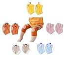 Hesygo Baby knee Pads for Crawling - 5 Pack Anti Slip Unisex Baby Knee Protectors - Toddler Knee Pads Gift Idea for Baby Chicken Tiger Bear Cat