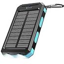 Solar-Portable-Charger-Power-Bnak 30000mAh Battery Pack Waterproof Portable Charger with Dual 5V USB Port/LED Flashlight Compatible with All Smartphone iPad, Perfect for Outdoor/Camping/Trip