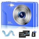 Digital Baby Camera for Kids Teens Boys Girls Adults ,2.4 Inch 1080P 48MP Compact Mini Digital Camera with 32GB SD Card and 16X Digital Zoom for Student（Blue）