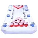 GoPong Pool Lounge Beer Pong Inflatable with Social Floating, White, 6'