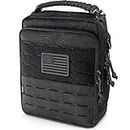 WYNEX Tactical Molle Admin Pouch, Utility EDC Pouch Organizer Modular Tool Pouch of Double Layer Design Medical EMT Attachment Bag Large Capacity with Elastic Webbing Insert Panel
