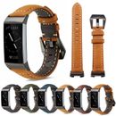  Leather Watch Band Wrist Strap Wristband For Fitbit Charge 3/Charge 4 / SE