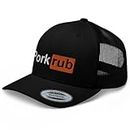 RIVEMUG Pork Rub Trucker Hat Mid Crown Curved Bill Adjustable Funny BBQ Smoker Lover Cap, Black, One Size