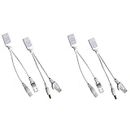 PARUHT 2-Pairs, |2+2, 4pcs| Passive PoE Injector and Splitter Pairs CPOE/2PRS, White