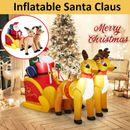 Jingle Jollys 2.2M Christmas Inflatable Santa Sleigh Outdoor Decorations LED AU